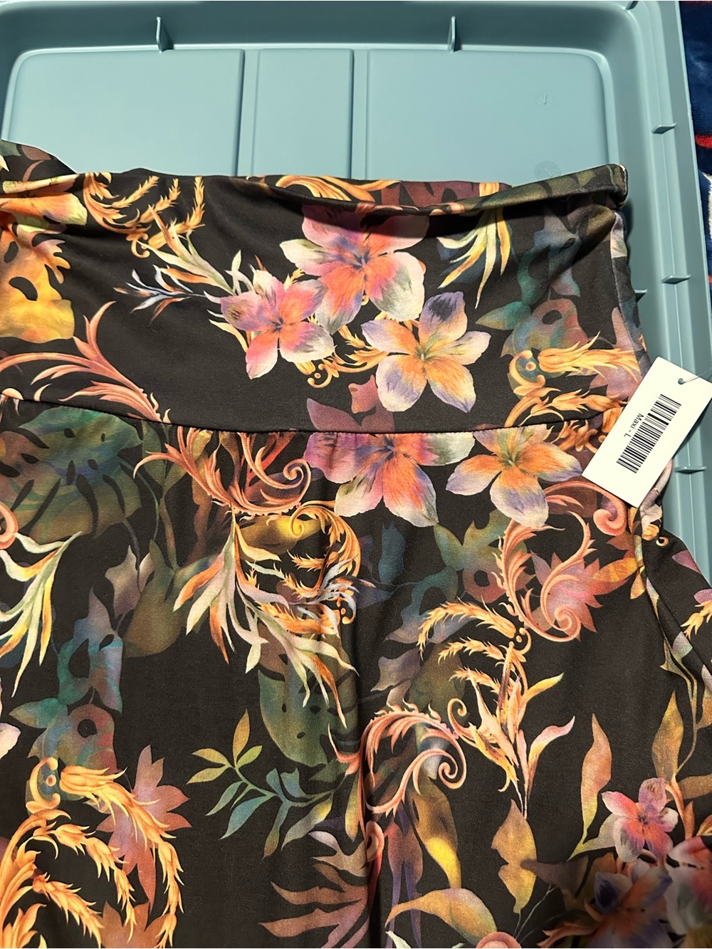 LuLaRoe Black Floral Print Skort with Multicolor Blooms